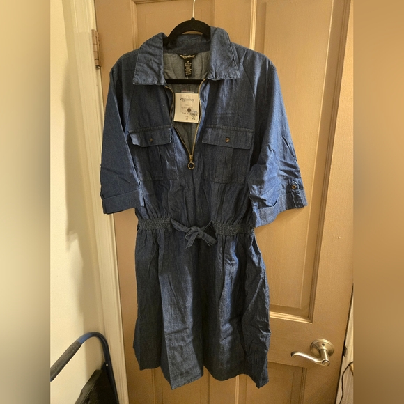 millennium Dresses & Skirts - New Millenium 3x half zip denim dress